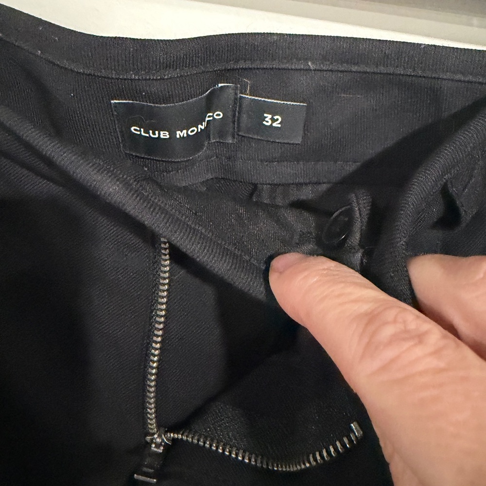 Club Monaco Black Twill Trouser with Pleat - size 32